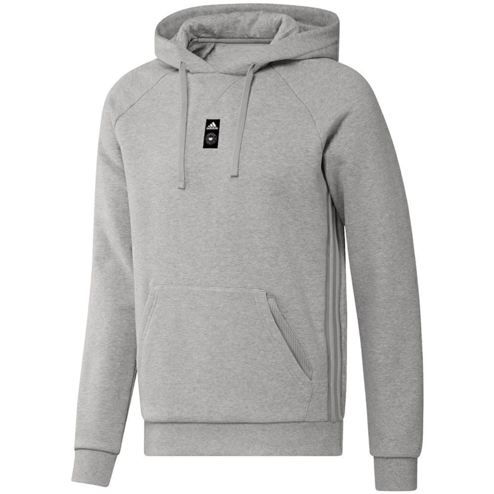 Men's Charlotte FC adidas Heathered Gray Travel Raglan Pullover Hoodie